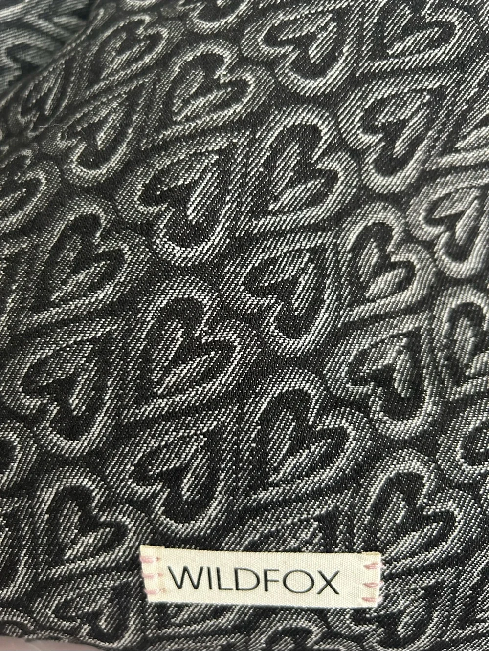 WILDFOX Black & Gray Heart Jacquard Tote